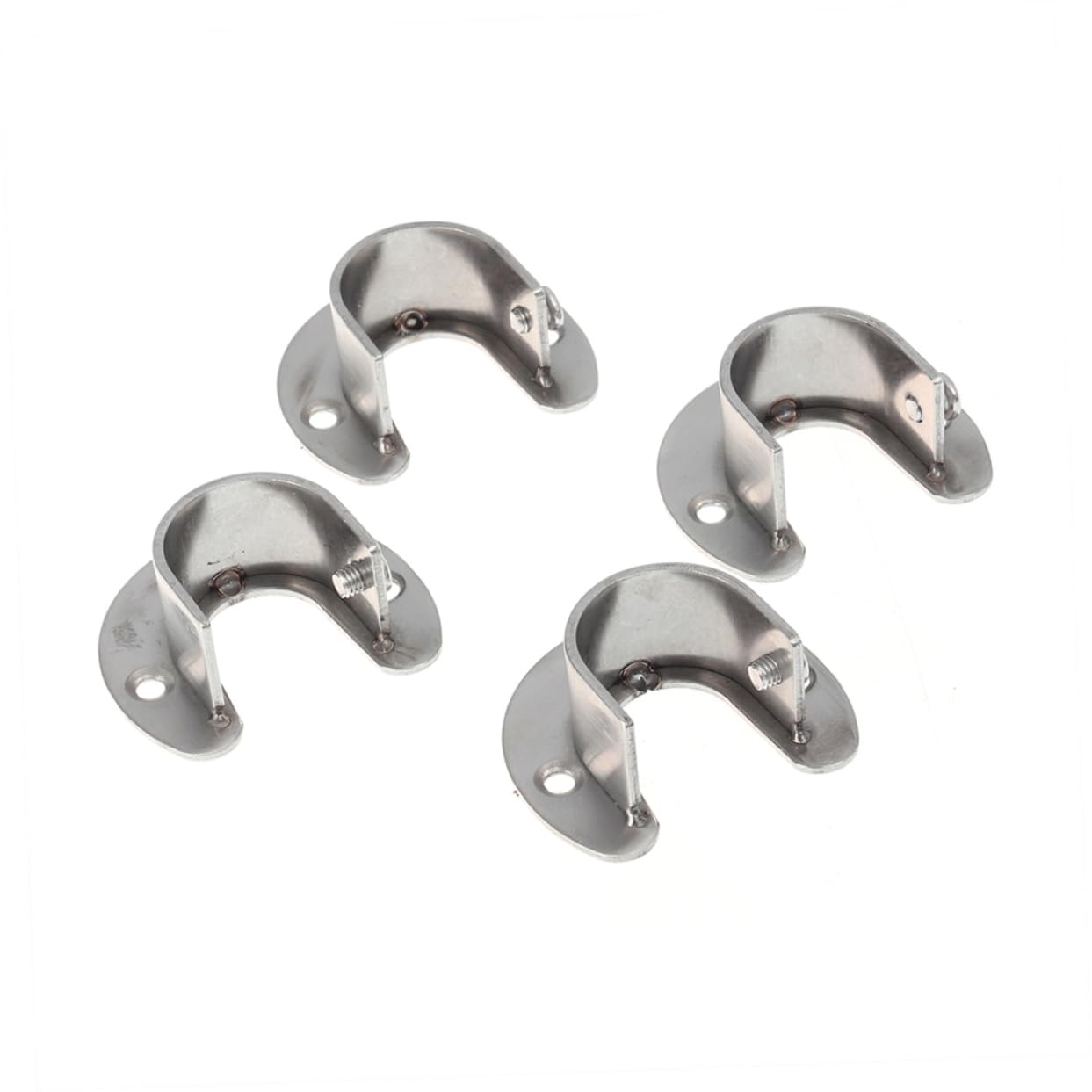 JECOMPRIS 6PCS U Shape Stainless Steel Closet Pole Socket Bracket Heavy Duty Rod Supports for Curtain Installation End Design for Secure Mounting Closets and Walls