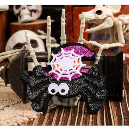 3 Inch Glitter Sugar Skull Spider Pumpkin Hair Clips for Costume Party - image 7