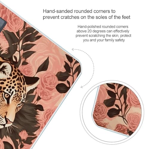 Báscula digital de baño con diseño rayas leopardo, 400 lb miniatura 4