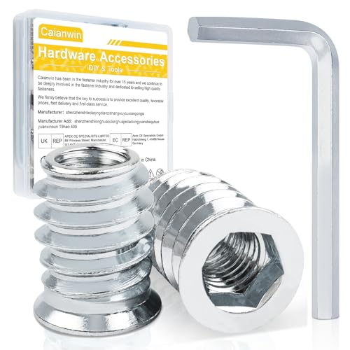 Inserti Filettati M6x10mm - 40 Pezzi Dadi Esagonali Per Legno, Acciaio Zincato - Foto 5