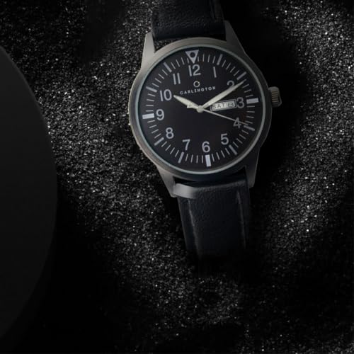 Image of Carlington Aristocrat Series Analog Day & Date Watches for Men with Premium Leather Strap - CT 1074
