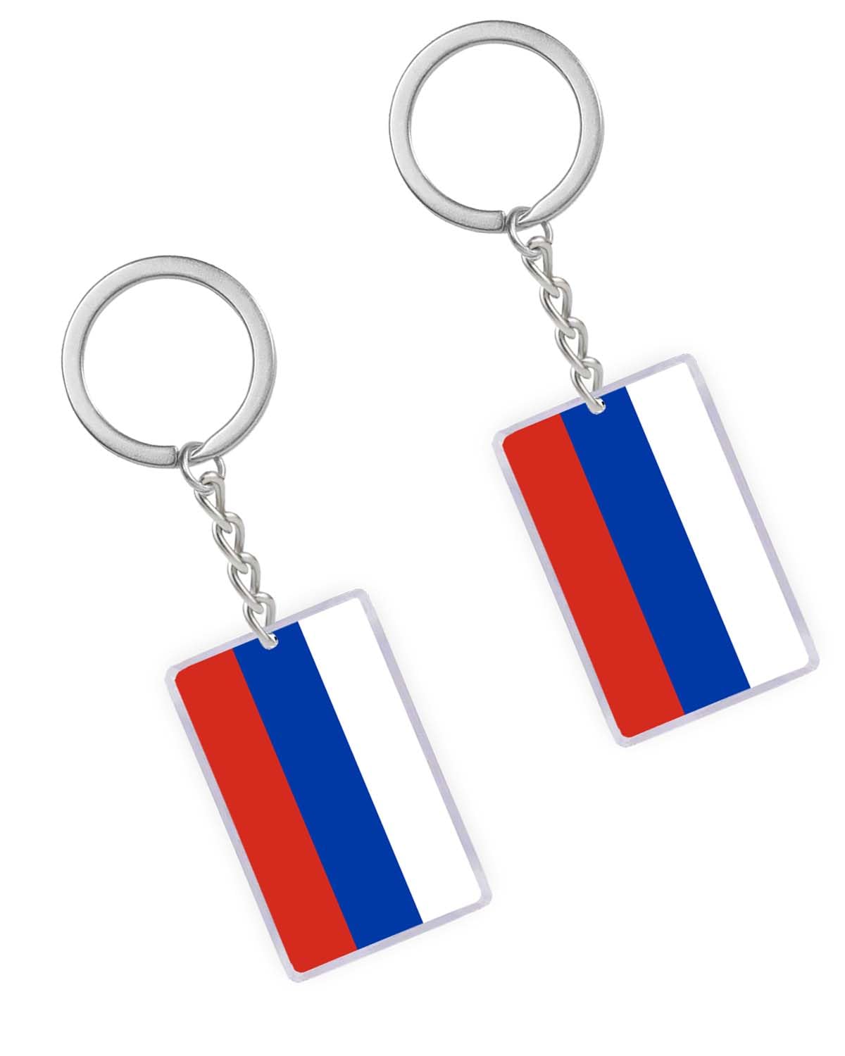 Petite Pine Unisex Russia 2 Packs Flag Keyring, Acrylic N Keyring Keychain