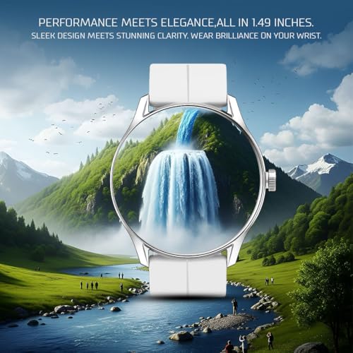 Image of GameSir Glavito Round Dial Smartwatch with 1.49 inch AMOLED Display, 100+ Sports Modes, IP67, Bluetooth Calling, Functional Crown Control, Health Tracking, 100+ Watch Faces, Men & Women (Magnetic White)
