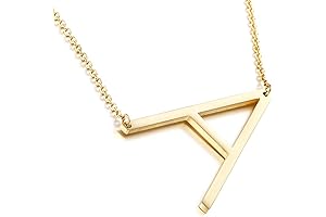Sideways Initial Necklace: Shimmering Script Name Monogram for Women