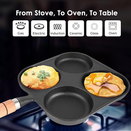 SOLARA Crownstone Premium Pre-Seasoned Cast Iron Uttapam Pan, 4 Pit, Pancake Pan,Induction Friendly, Naturally Nonstick, 100% Pure & Toxin-Free... - Image 7