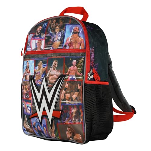 AI ACCESSORY INNOVATIONS WWE Backpack Wrestler Squares Design 16 Multipurpose Tote Bag with Adjustable Straps