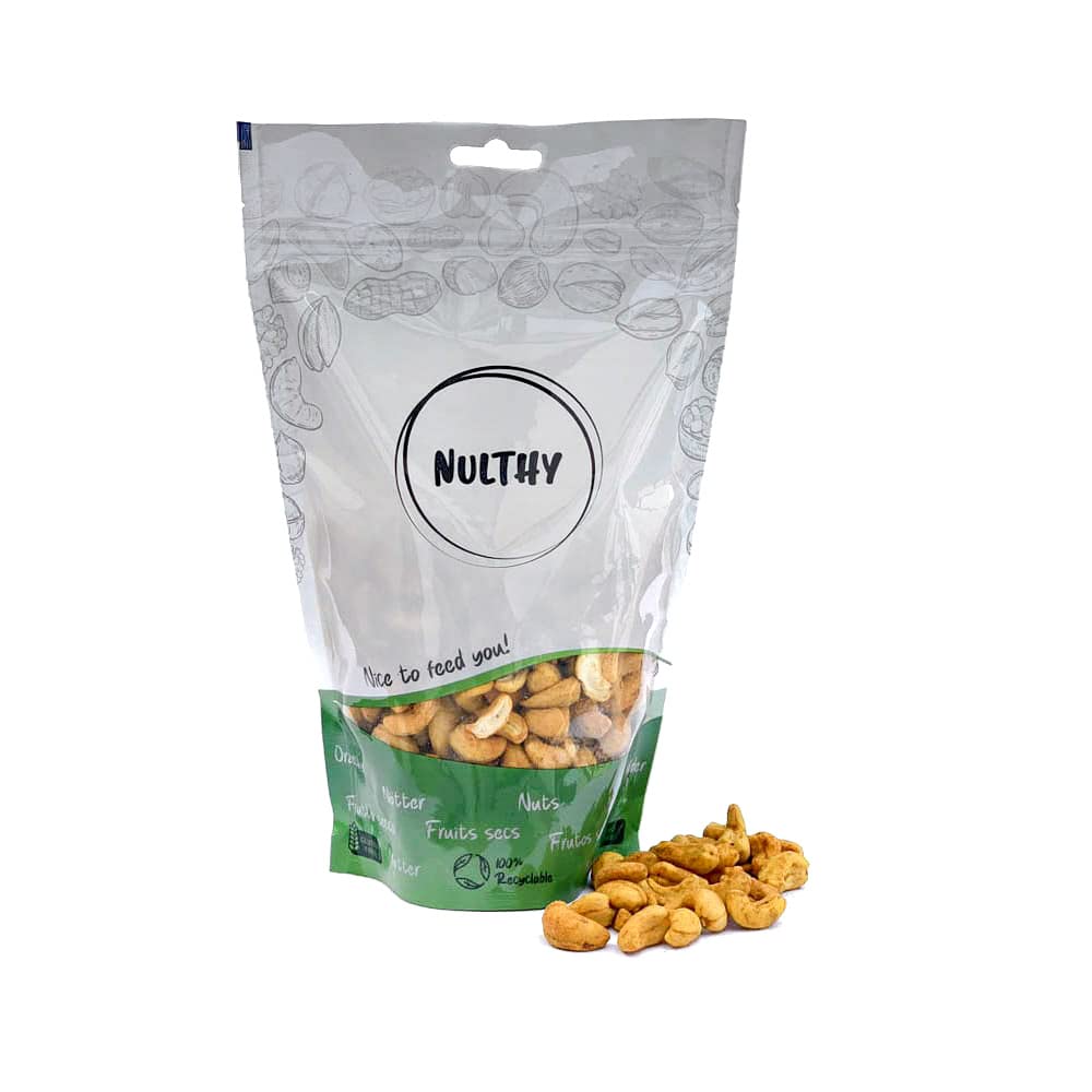 NULTHY - 1kg Anacardo al Curry BIO - Frutos Secos Naturales - Frutos Secos BIO - Cultivo Ecológico - Sin Gluten - Vegano