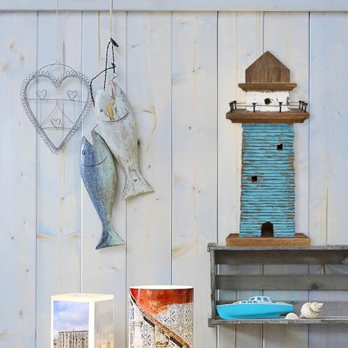 Wooden-Lighthouse-Beach-Themed-Decor-for-Home-1515-H-Decorative-Coastal-Lighthouse-Statue-Rustic-Ocean-Sea-Light-House-Figurine-Tabletop-Centerpiece-Nautical-Themed-Bathroom-Decor-Blue Wooden Lighthouse Beach Themed Decor for Home 1515 H Decorative Coastal Lighthouse Statue Rustic Ocean Sea Light House Figurine Tabletop Centerpiece Nautical Themed Bathroom Decor Blue