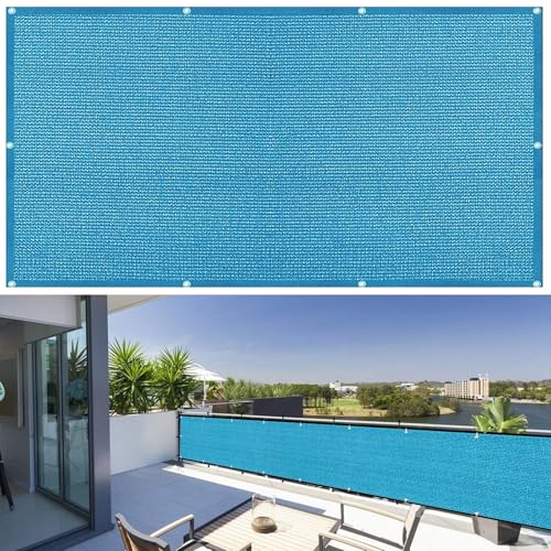 Cache vue 1000x200 cm bleu ciel idéal pour protéger le balcon et les porches du vent de face