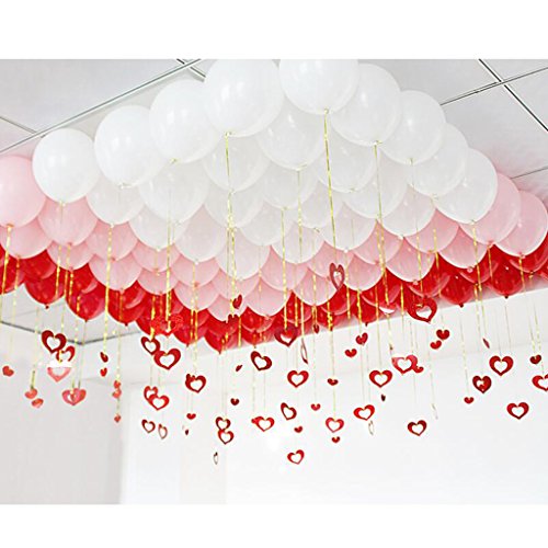 Harilla 100 Brilhante Coração Pendurado Folha Balão Redemoinho Ouropel Decoração de Festa de Casamen