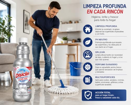 Disclin Silver pH Neutro Limpiador Multisuperficies 1L 2