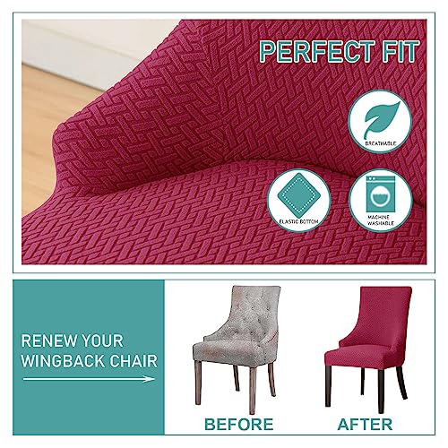 Housse pour fauteuil à oreilles en jacquard doux premium