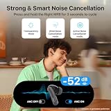 Słuchawki douszne JUOVI Ture – słuchawki Bluetooth z hybrydową aktywną redukcją szumów (ANC, 52 dB), czas pracy do 55 godzin, czysty dźwięk podczas rozmów, obsługa Bluetooth 5.4