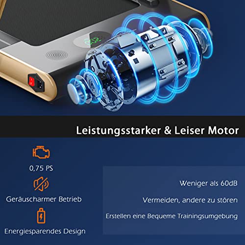 GOPLUS 2 in 1 Klappbares Laufband, kompaktes Laufmaschine mit 1-12 KM/H Geschwindigkeit, mit Fernbedienung oder APP, LED… – Bild 4