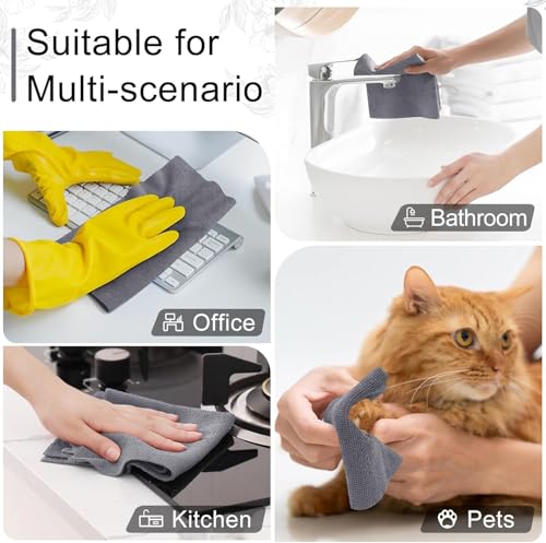 Image of Microfiber Cleaning Cloth Roll - 25x25cm Tear-Away Reusable Towels, Super Absorbent Washable Lint-Free Rags for Kitchen, Car, Glass & Garage - Multicolor (30)