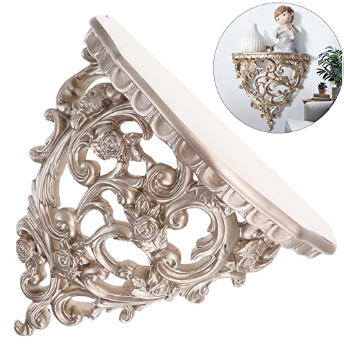 Doitool Flower Holder Floating Shelves, Wall Mounted European Style Carved Hollow Shelve, Wall Hanging Shelf For Living Room Bedroom Office Home Wall Decoration Bathroom Wall Shelves #TOP5
