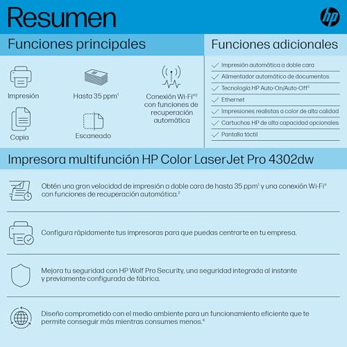 Variante de HP impresoras laser Color LaserJet Pro MFP 4302dw Azul