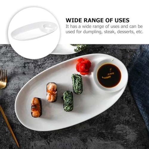 Plato cerámico rectangular dividido para sushi 11 pulg. miniatura 3
