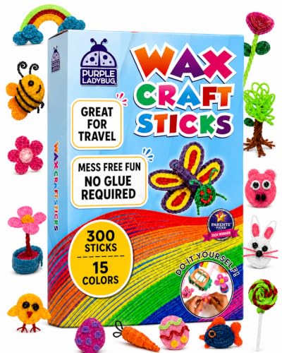 Wax Craft Sticks for Kids 300 PCS in 15 Colors 6 in & 12 in Lengths