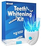 Teeth Whitening Kit for Sensitive Teeth: Nicwell LED Light +35% Carbamide Peroxide Whitening Gel & 1 Desensitizing Pen - Dental Grade Results - Overnight Daily-use Aged 25-35 with Travel Case