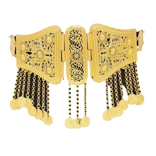 Women's Golden Butterfly Hollow Coins Metal Belt Female Body Jewelry Fashion Morocco Ethnic Waist Belly Chains