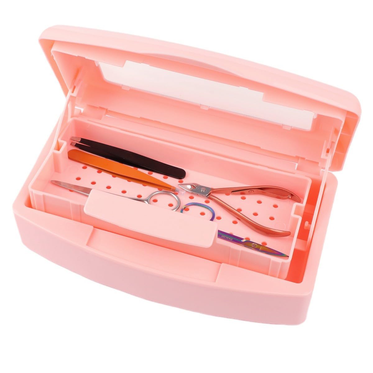 Zhowyeemeng Nail Tool Sterilizer Box, Plastic Sterilization Tray