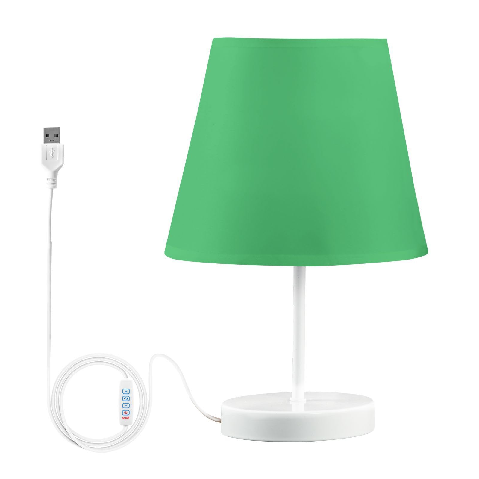 ODAWA Emerald Portable Table Lamp USB Charging Bedside Nightstand Lamp, Dimmable Led Desk Lamp