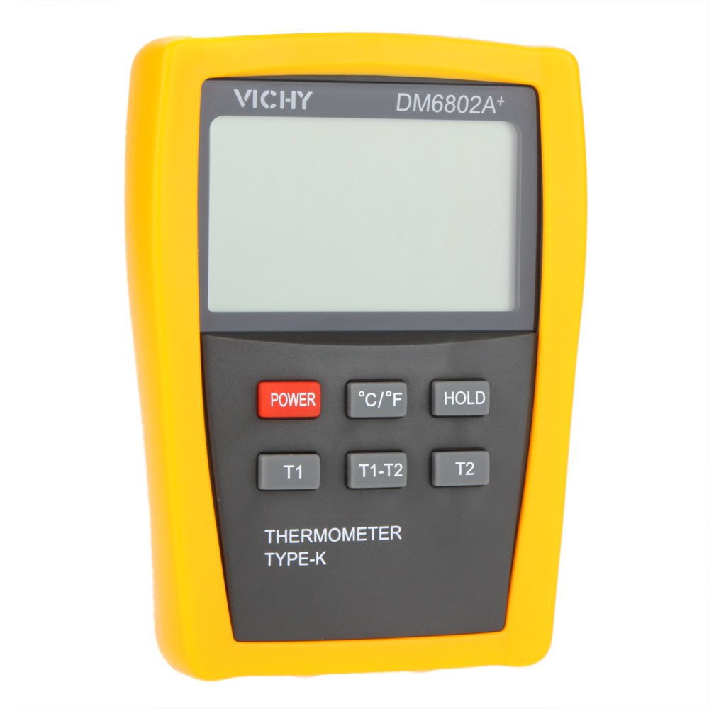 Temperaturmessgerät mit 2 Fühler Typ K +1300ºC (DM6802A+)