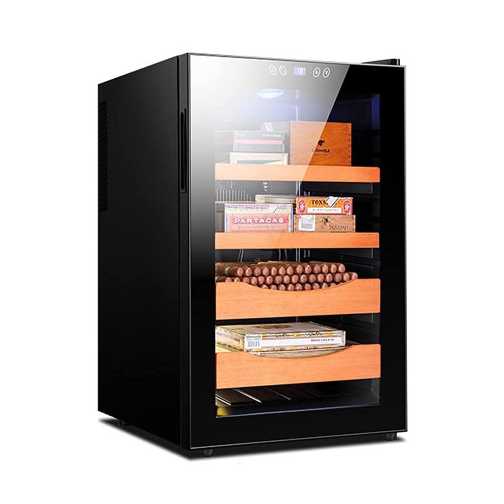 Humidors Zigarrenschrank, Zigarren-Humidoren, 70 l, elektrisch, mit Feuchtigkeitseinstellfunktion, konstante Temperatur, Zigarrenschrank, Doppelkern-Kühlung, Geschenke für Männer, Ehemann, Vater