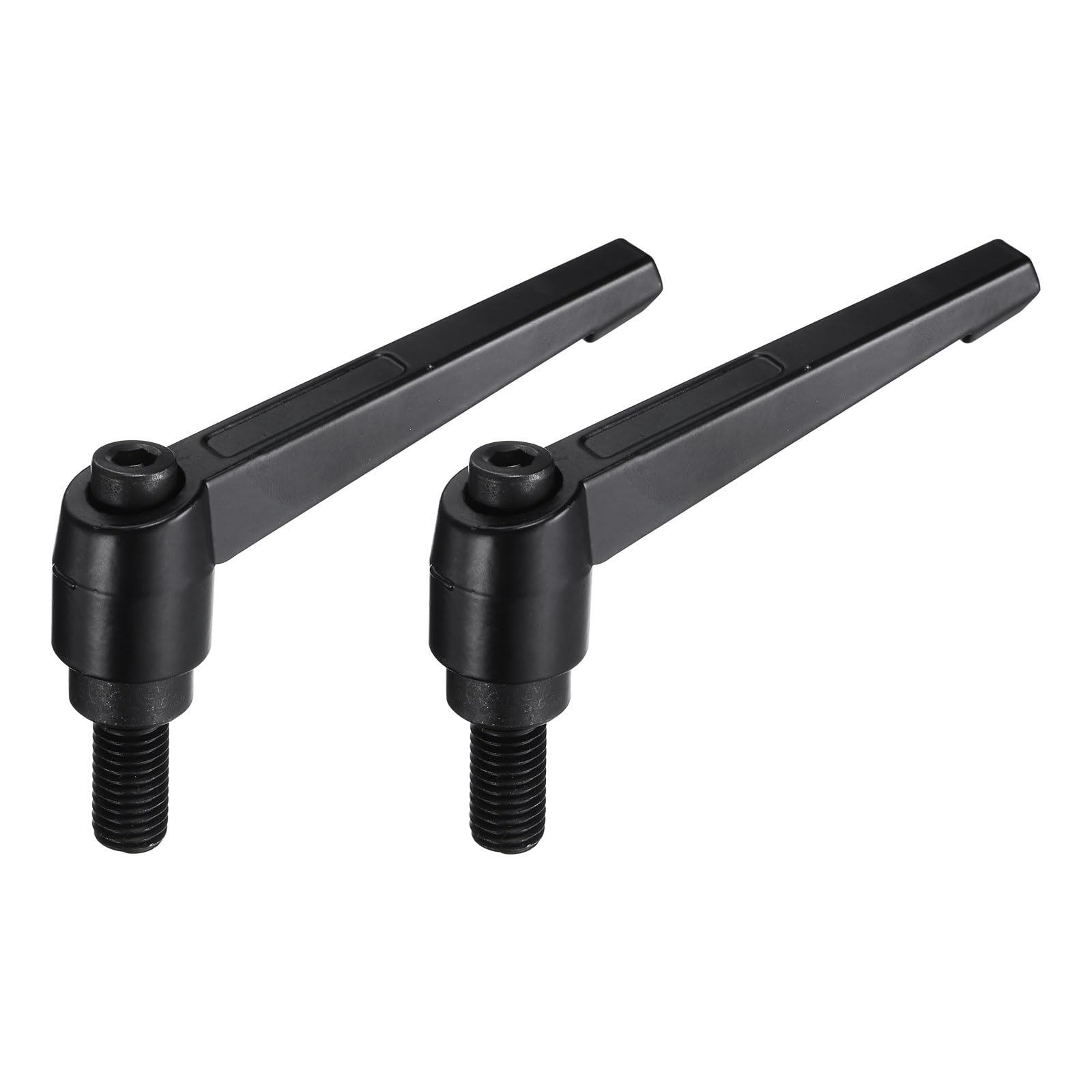 uxcell M12 x 25mm Handle Adjustable Clamping Lever Thread Push Button Ratchet Male Threaded Stud Knobs Locking Rotating Screw Handles Quick Release Bolt Black 2pcs