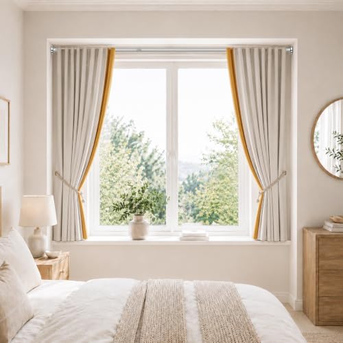 Image of Sliver Tension Curtain Rod 41-84 In(4-7Ft), Curtain Rod No Drilling for Window or Bathroom,Outdoor Tension Rods for Patio, Heavy Duty Shower Rod,Rod Diameter 1.26In-One-bond stretching