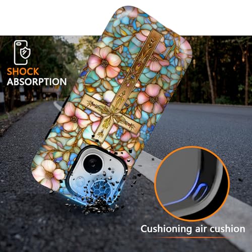 Coque iPhone 14 Plus antichoc double couche rigide mosaïque fleurs verre teinté
