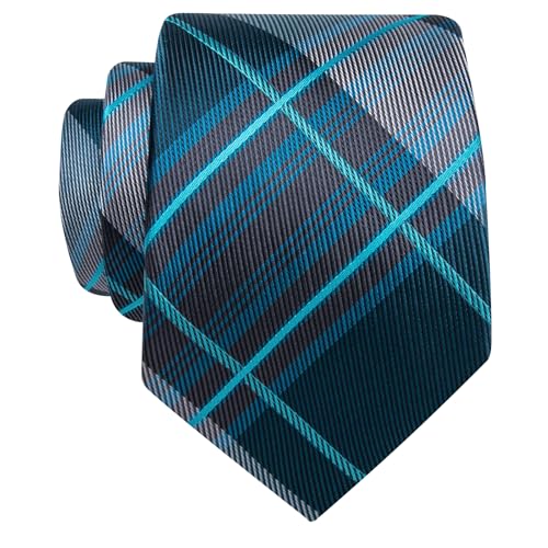Image of YourTies Men's Neckties Striped Tie and Plaid Neckties for Men Woven Silk Tie Gold Tie Clip Set