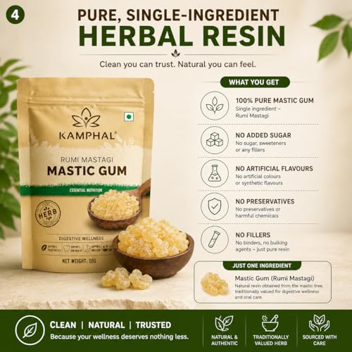 Image of Kamphal Mastic Gum Rumi Mastagi 10g | Pure Natural Chewable Resin | Supports Digestive Wellness & Oral Freshness | Traditional Herb | No Added Sugar, No Preservatives