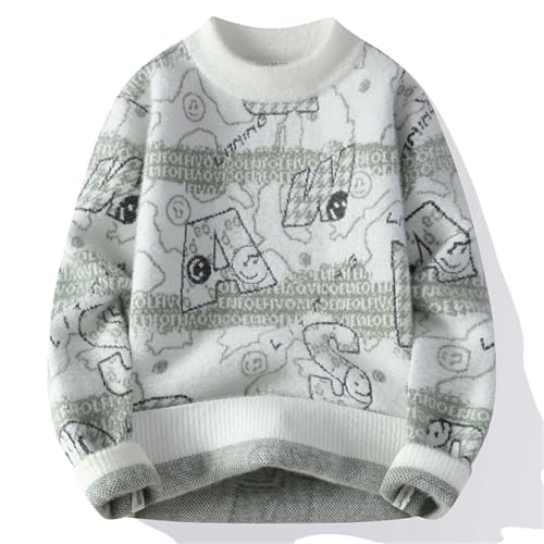 Men's Fashion Thick Warm Knit Sweater Slim Fit O-Neck Long Sleeve Pullover Casual Wool Blend Knitted Sweater3