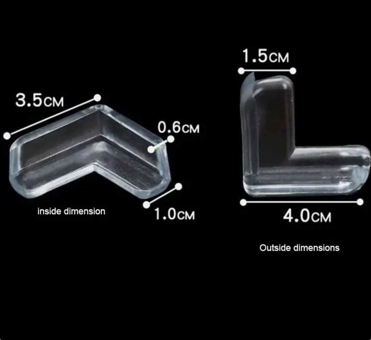 Baby Proof Corner Protectors, 12 Pack Clear Transparent L-Shaped Bumper Cushion for Sharp Corners, Furniture Corners and Edges Protector for Baby Safety