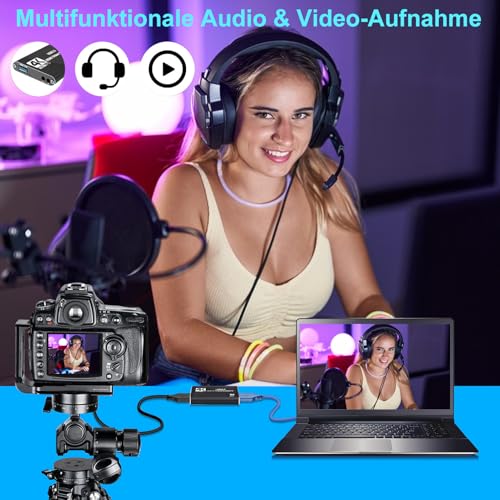 Amtake Karta przechwytywania wideo 4K, USB 3.0, obsługuje wyjście 4K HDMI Loop i nagrywanie strumieniowe wideo 1080p 60 kl./s, kompatybilna z Xbox/PS4/Switch/aparatem/PC/OBS