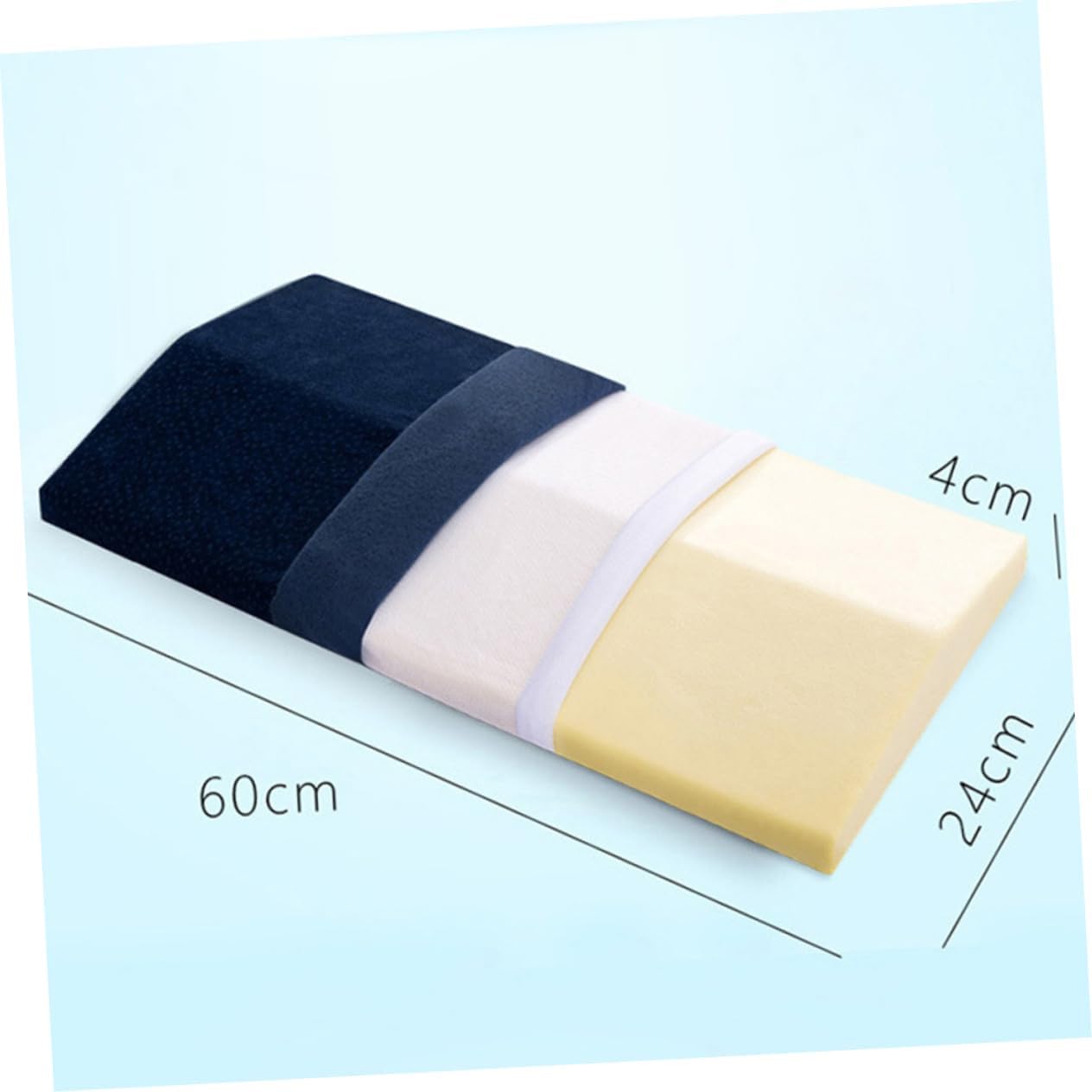 1pc Lumbar Pillow for Pregnant Women Memory Cotton Waist Support Cushion Medium for Sleeping and Office Use Comfortable Back Support Navy Blue