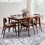 Area Floor Mat for Under Dining Table, 4'x6' Waterproof Vintage Print PVC Floor Rug for Bedroom Kitchen, Stain Resistant Non-Slip Rug for Living Room, Easy Clean Desk Chair Mat for Home Office Decor