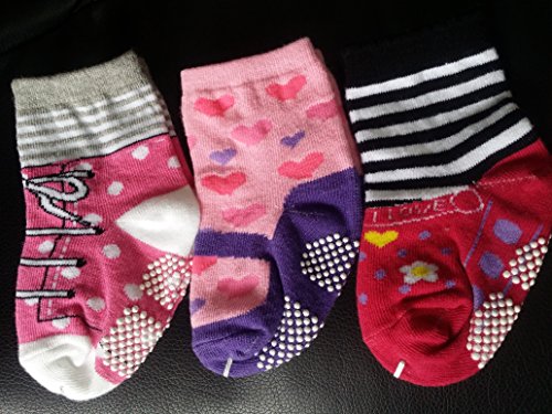 6 Pairs 12-24 Months Baby Girl Toddler Socks Anti Slip Cotton Socks Slippers