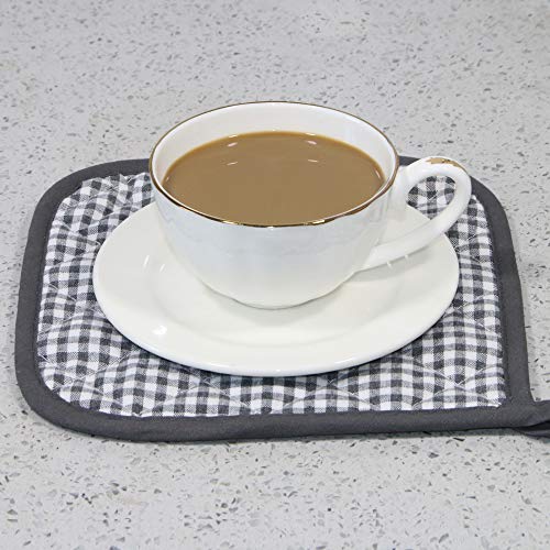 5 Pcs Pot Holders For Kitchen, Cotton Potholers With Great Heat Resistance, Hot Pads, Trivets For Cooking And Baking Grey #TOP3
