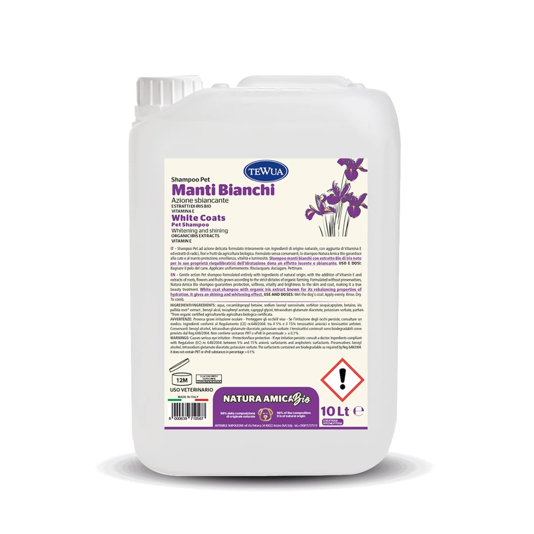 Shampoo per cani manti bianchi azione sbiancante BioPet al Gelsomino 10lt