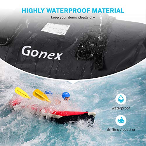 Gonex 80L Extra Large Waterproof Duffle Travel Dry Duffel Bag Ski Boot Bag with Durable Straps and Handles for Snowboard Ski Kayaking Boating, Perfect to Keep Your Gear Safe Black