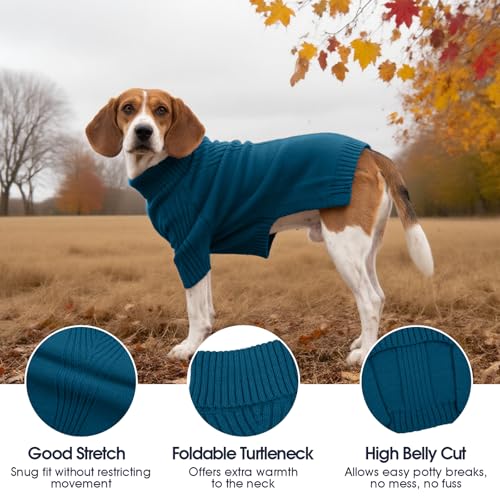 Image of Great Dane Sweater,5XL Extra Large Sweater for Giant Breed Dogs in Winter | Turtleneck Cold Weather Outfit, For Senior & Short-haired Giant Dog Clothes, Elastic Pullover for Saint Bernard,Mastiff