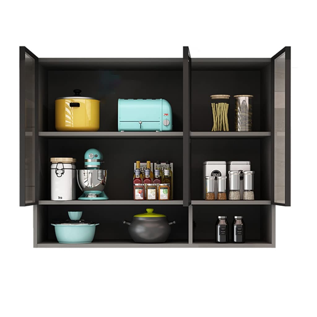 Wandmontiertes schwebendes Bücherregal aus gehärtetem Glas, Vitrinenregal für Küche, Wandschrank, Garage und Wäsche, Aufbewahrungslösungen, 90 x 30 x 80 cm, stilvoll und funktional