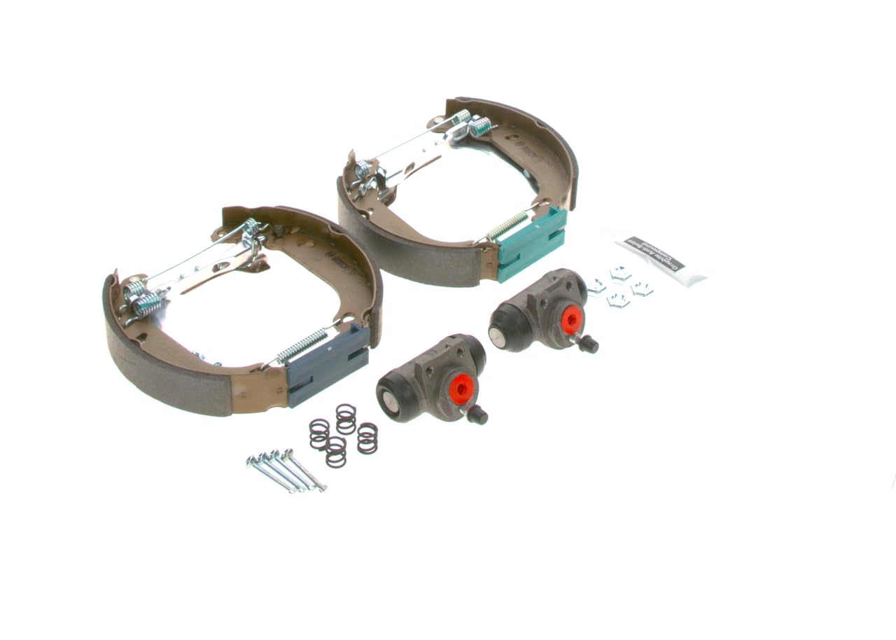 Bosch KS127 Kit Super Pro - Kit de freno trasero de tambor - 1 juego completo premontado, 2 cilindros de rueda, 4 zapatas de freno