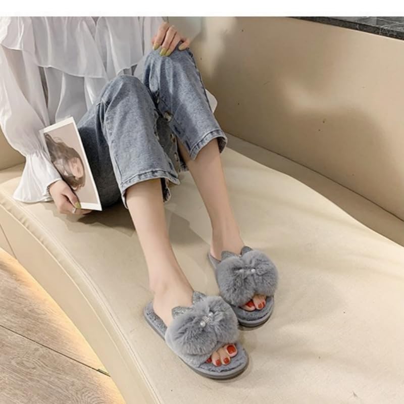 Women's Winter Slippers - Autumn/Winter Home Cotton Slippers, Soft Artificial Fur Lining, Warm & Comfortable Indoor Footwear3