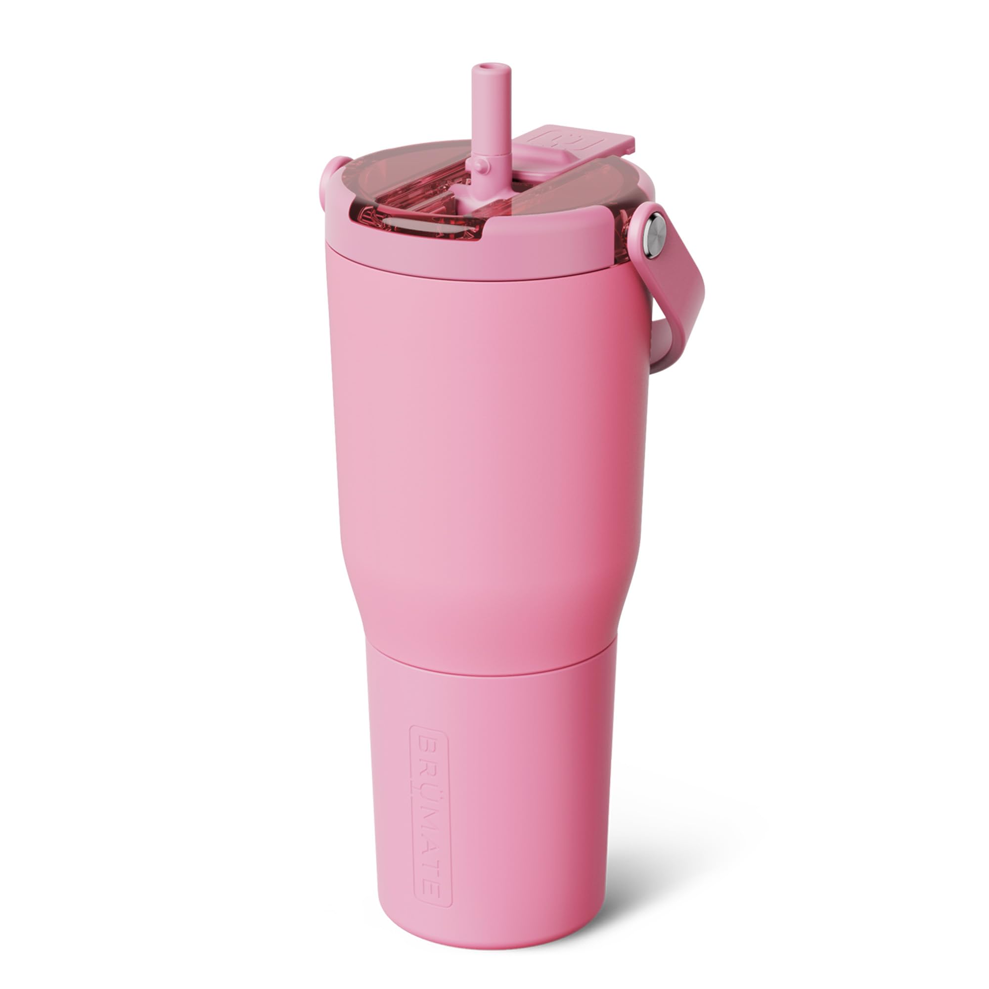 BrüMate Resa Flip 35oz Travel Tumbler with Covered Flip Down Straw | 100% Leakproof Water Bottle | Made of Insulated Stainless Steel | Cup Holder Friendly Silicone Base | 35oz (Primrose)