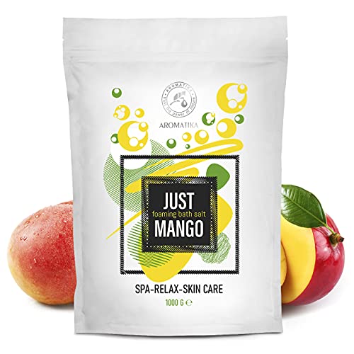 Foaming Bath Sea Salt Mango 1000g - Bubble Bath Salts with Almond & Grape Seed Essential Oil & Mango Fruit Extract for Bath Soak - Relaxing Bath - Relaxation - Aromatherapy Bath Salts - Image 3