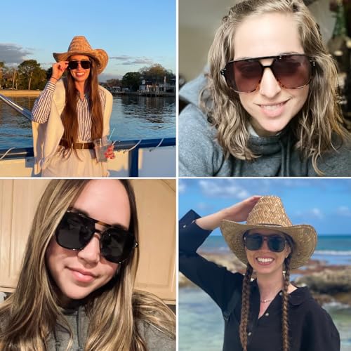 PROUDDEMON Retro oversized aviator Sunglasses Women Men, 70s 90s Square Vintage Stylish Frame Sunglasses2